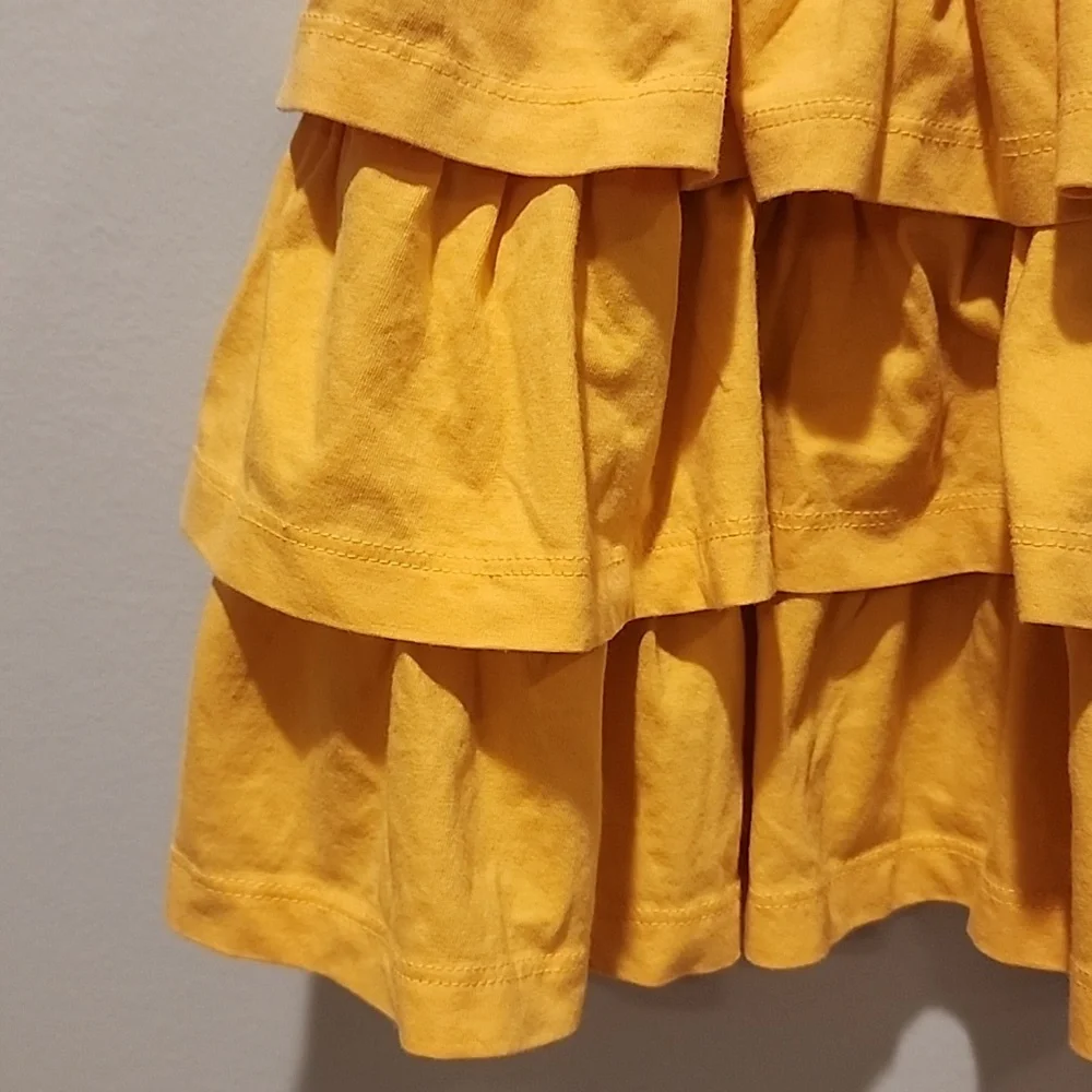 Hanna Andersson Yellow Three Tier Ruffle Skirt With Shorts Skort 140 - Picture 4 of 11